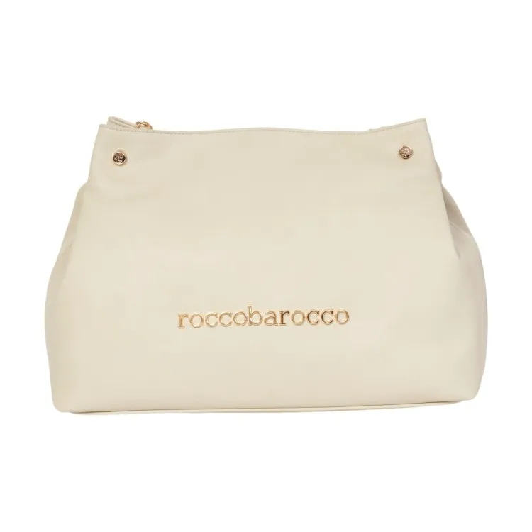 RoccoBarocco 11402  ADELE Tote Bag Borsa a Mano Donna in Ecopelle Off White