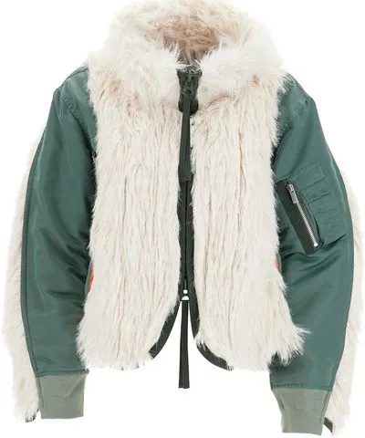 Sacai jacket with faux fur inserts