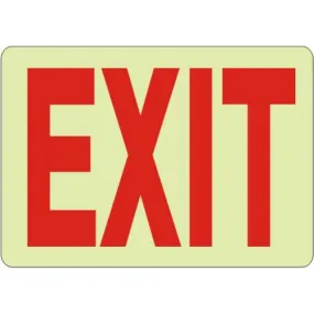 Safehouse Signs GL-168124 Exit Sign Glow, 7X10, Glow Self-Adhesive