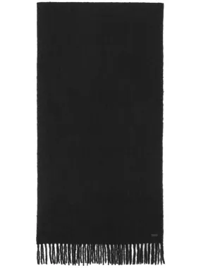 SAINT LAURENT Ring-Bound Fringed Wool Blend Scarf for Women