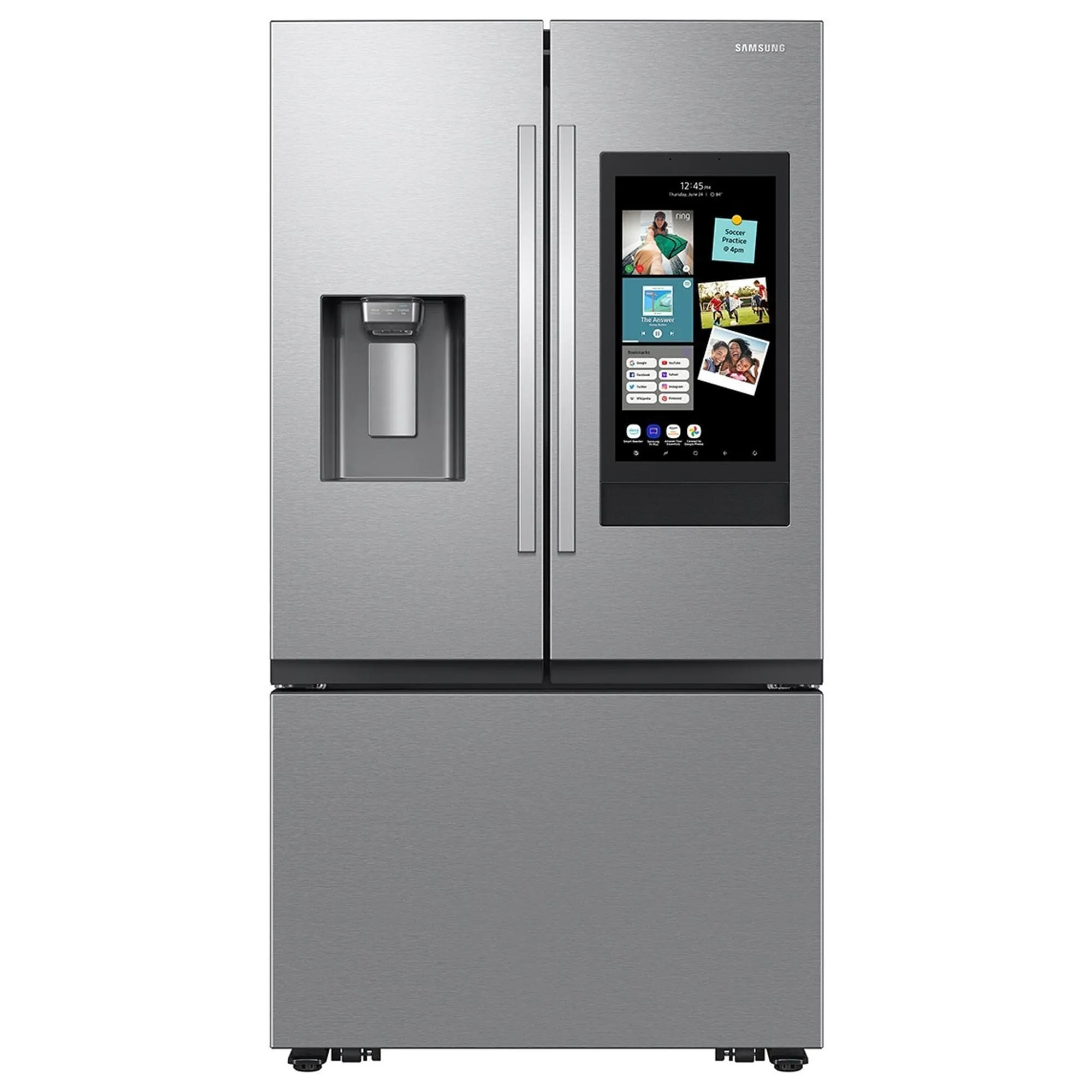 Samsung 25 Cu. Ft. 3-Door French Door Refrigerator with Family Hub in Stainless Steel