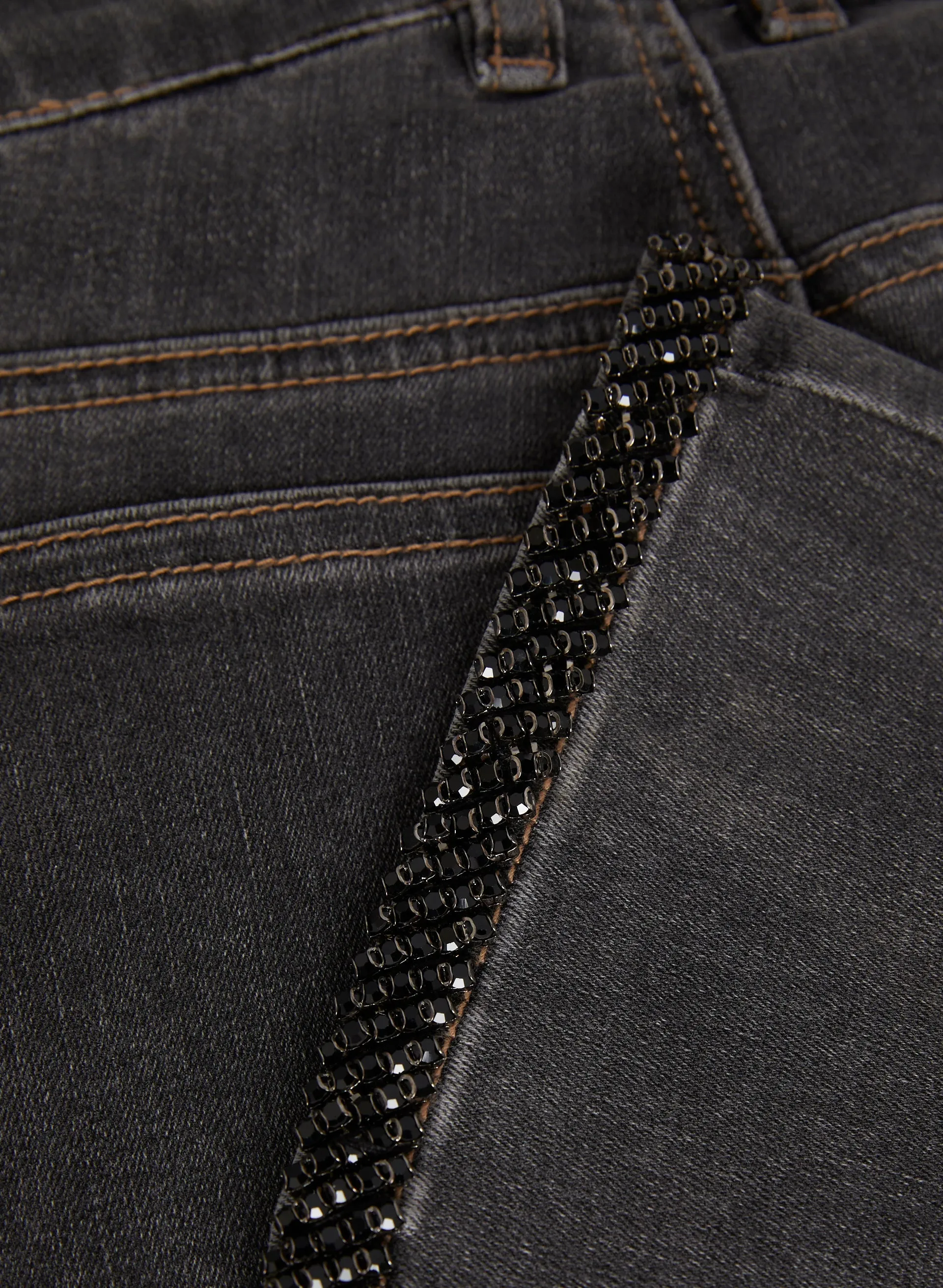 Sequin Trim Jeans