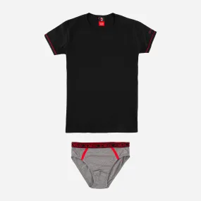 SET GRIGIO T-SHIRT + SLIP MILAN BAMBINO