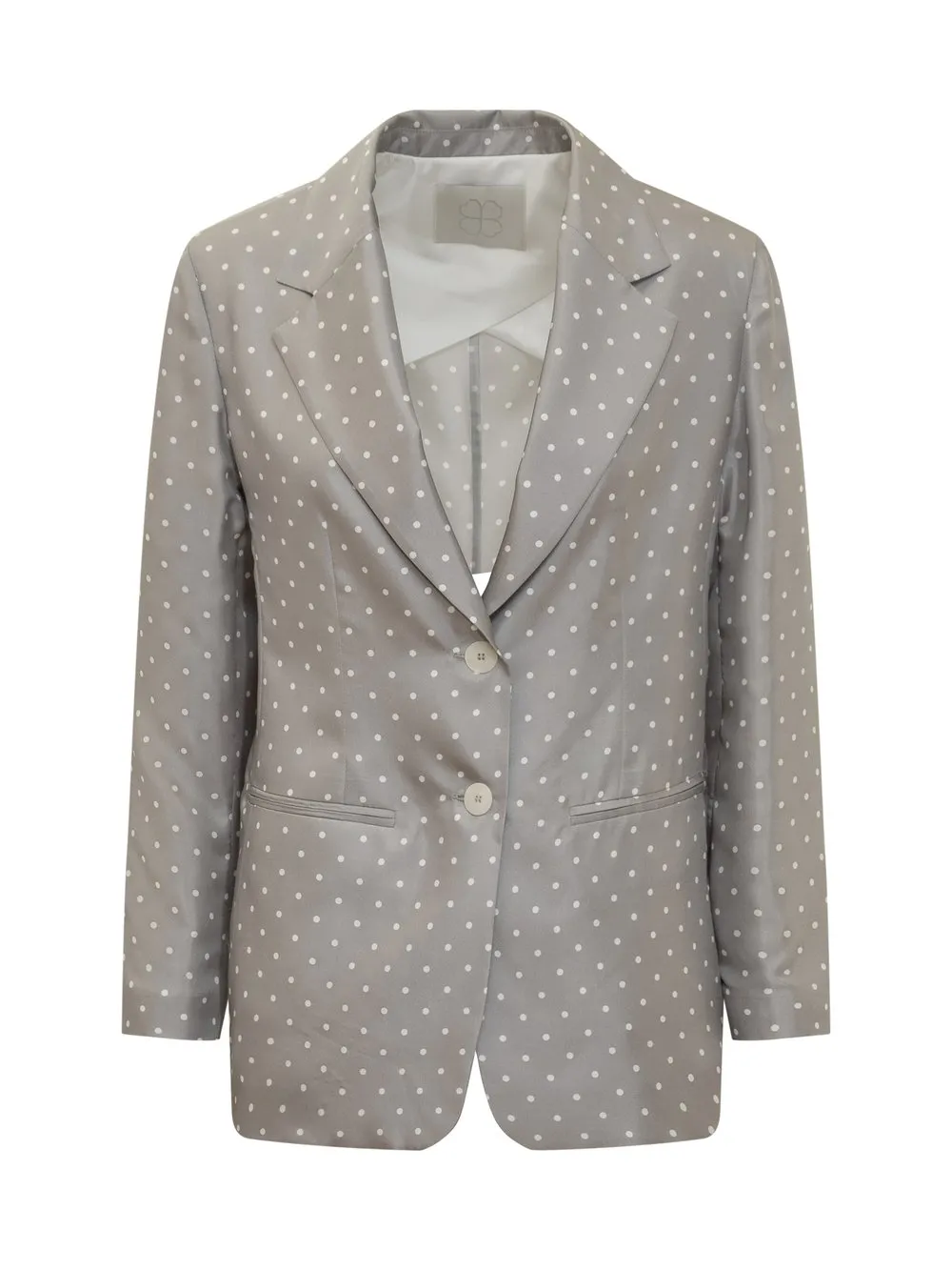 Silk Jacket with Polka Dot Pattern