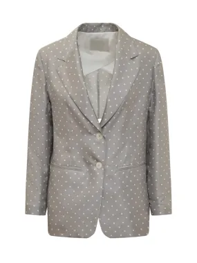 Silk Jacket with Polka Dot Pattern