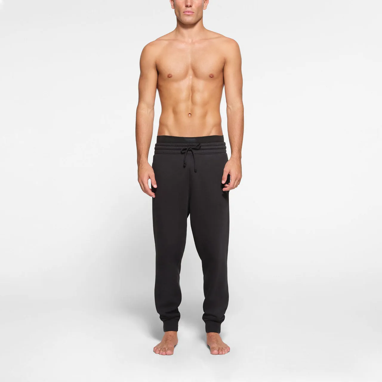 SKIMS FLEECE LOUNGE Tapered Joggers Washed Onyx - Black