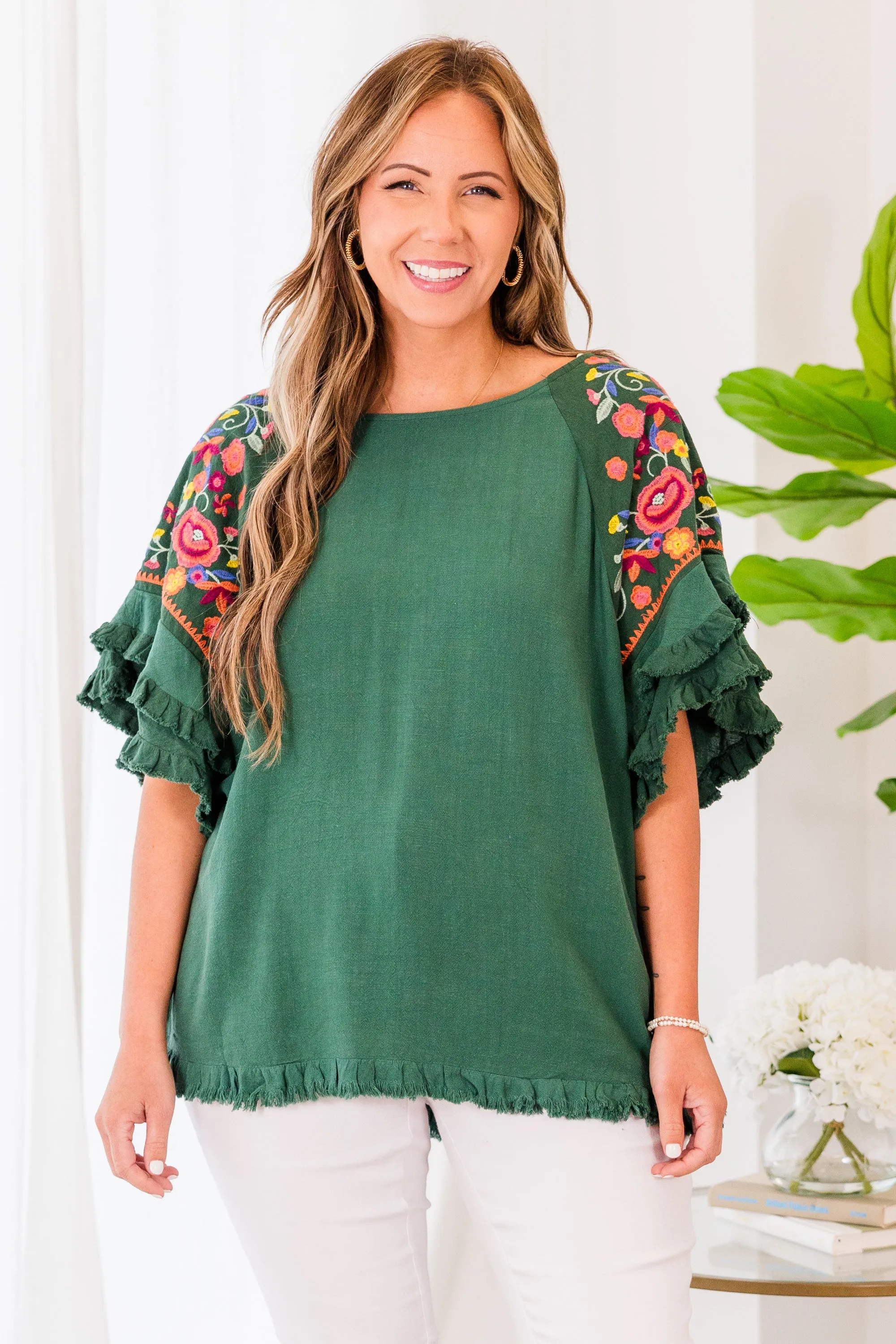 Sorry To My Lover Top, Forest Green