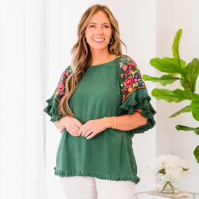 Sorry To My Lover Top, Forest Green