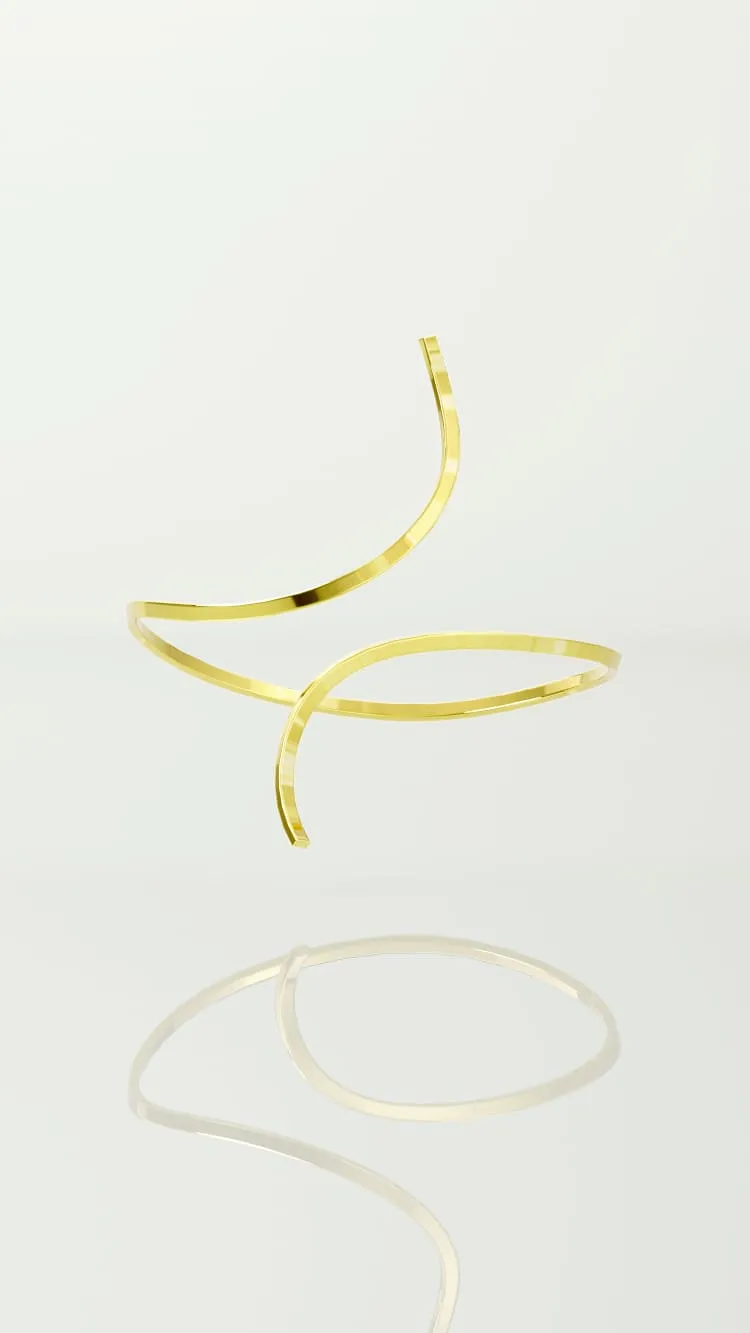 Spiral ankle bracelet in gold