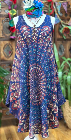 STARSHINE PERSIAN BLUE TUNIC / DRESS SIZE L / XL