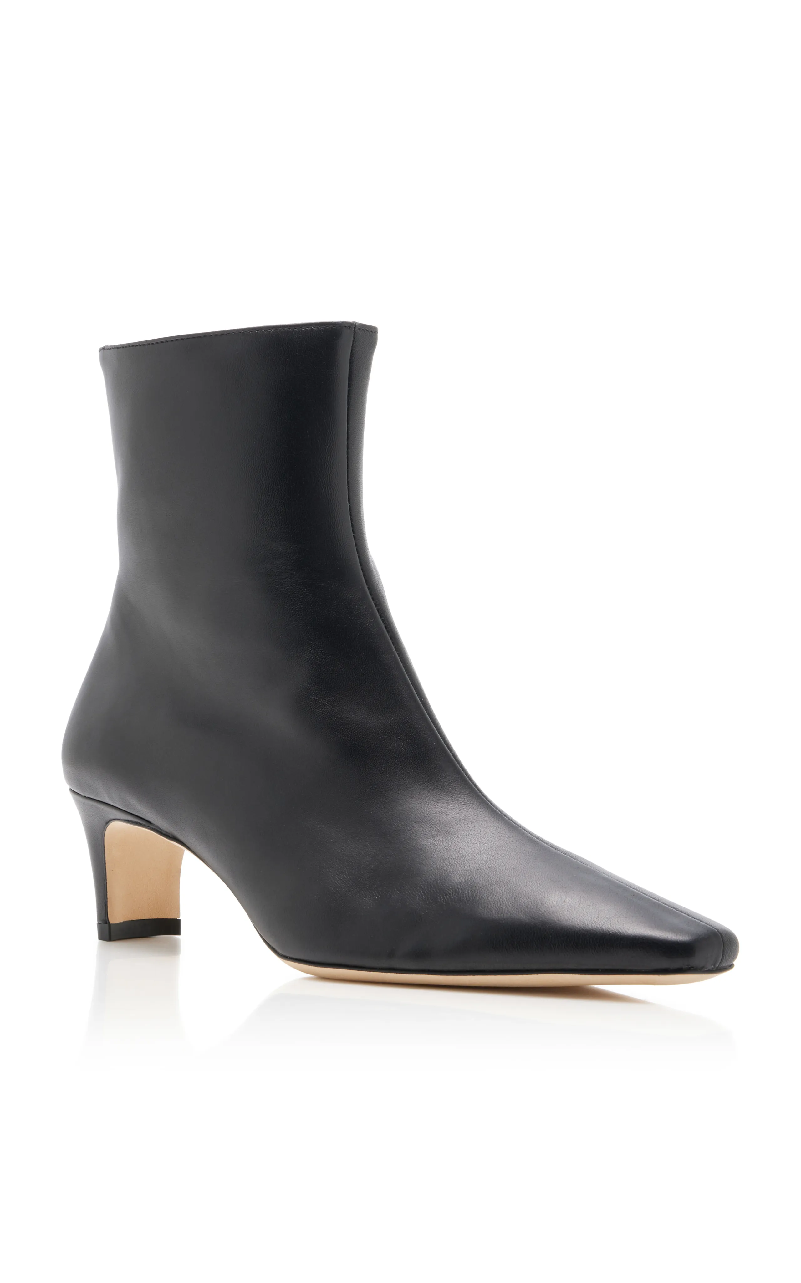 STAUD Wally Leather Ankle Boots