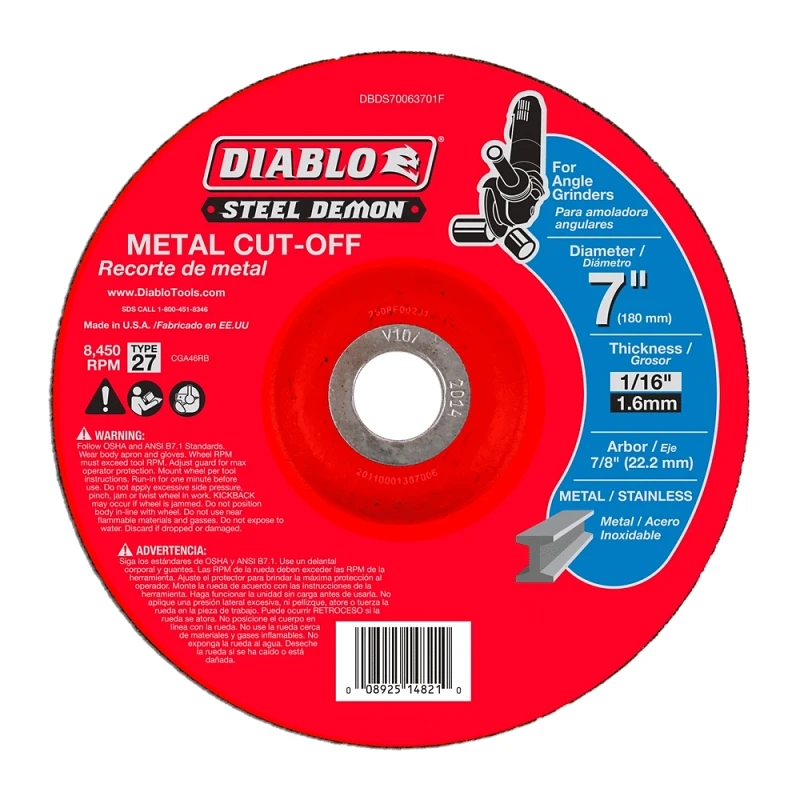 Steel Demon Type 27 7 In. X 1/16 In. X 7/8 In. Metal Cut Off Wheel