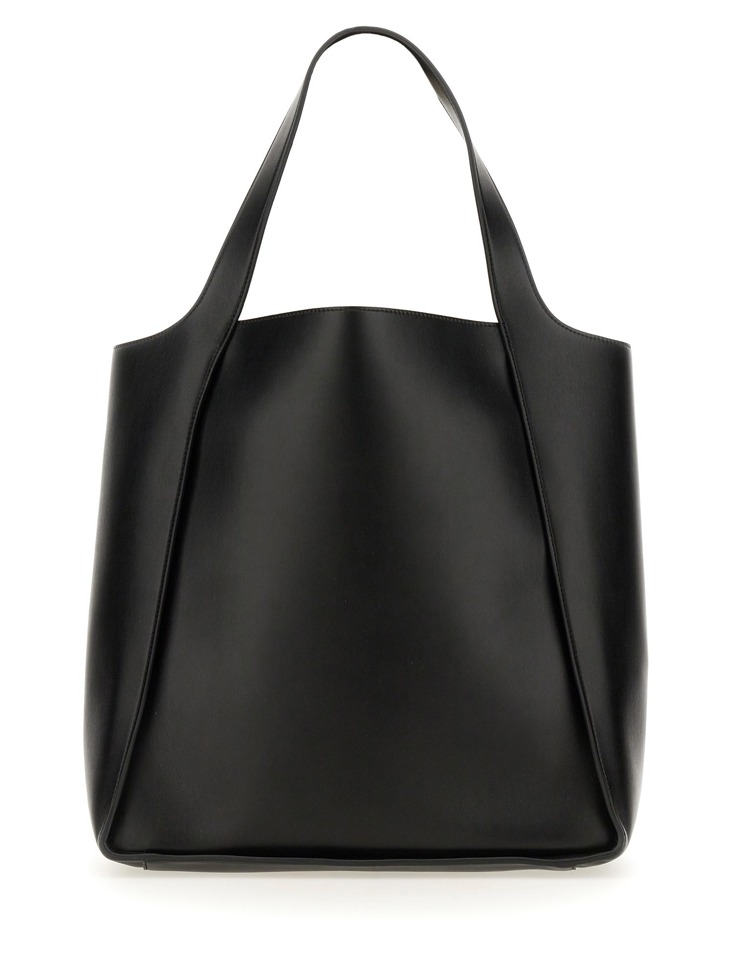 STELLA McCARTNEY    SQUARE TOTE BAG WITH LOGO IN ALTER NAPPA LEATHER