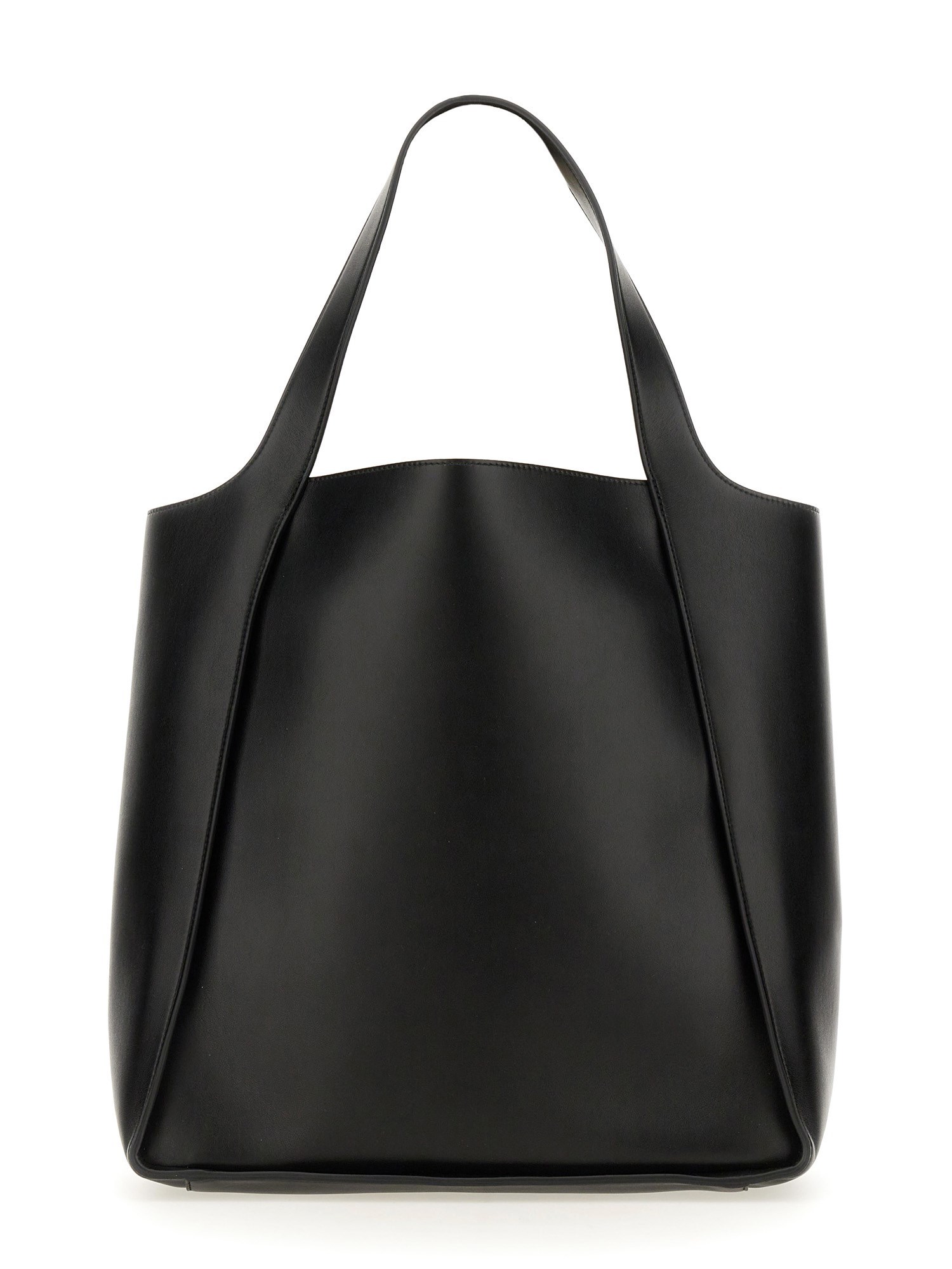 STELLA McCARTNEY    SQUARE TOTE BAG WITH LOGO IN ALTER NAPPA LEATHER