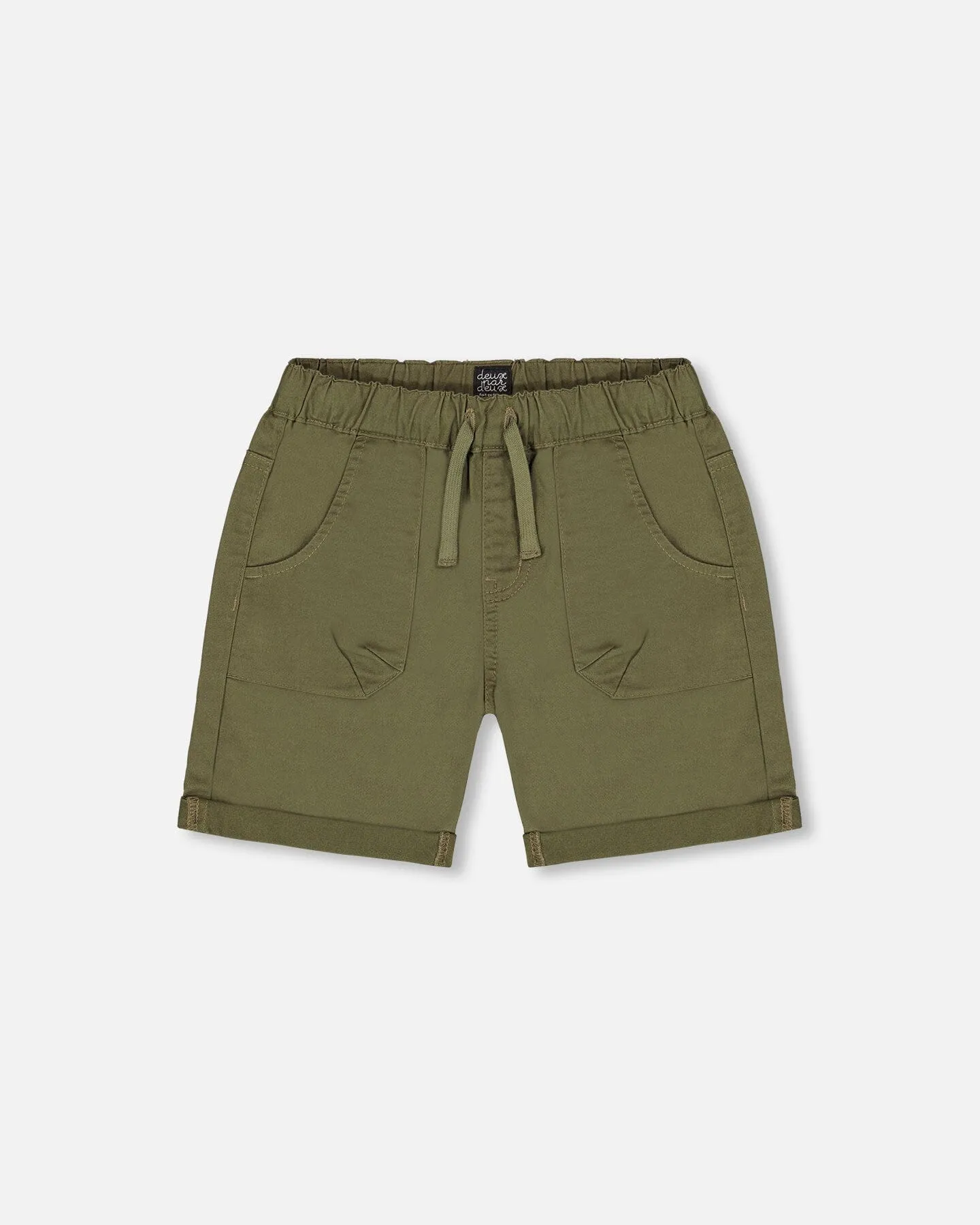 Stretch Twill Short Dark Olive Green