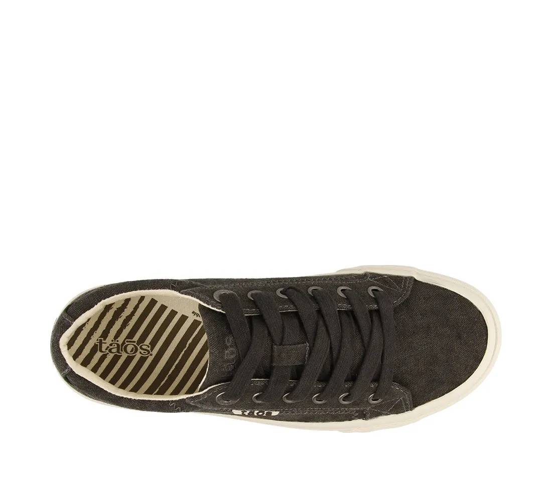 Taos Womens Plim Soul Lace Sneakers- Charcoal Canvas Wash