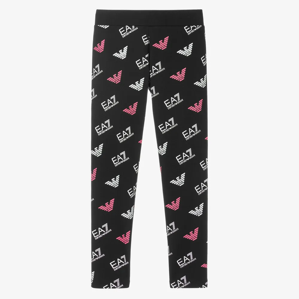 Teen Girls Black Logo Leggings