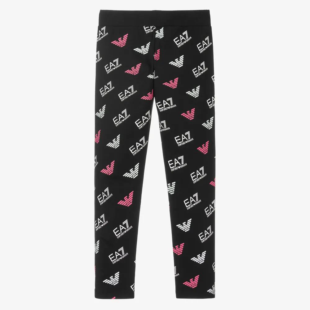 Teen Girls Black Logo Leggings