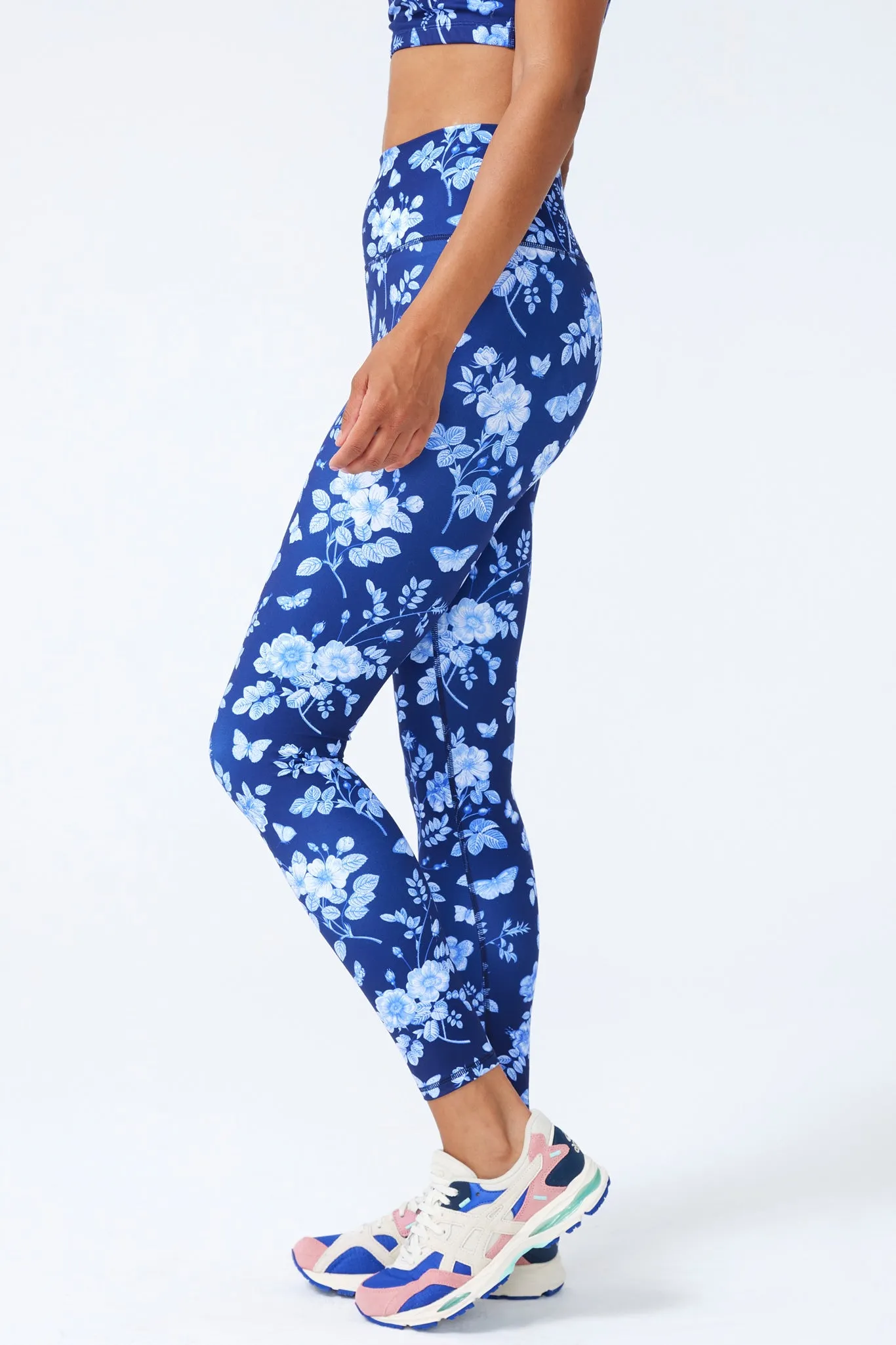 TLC Printed Leggings in Navy Fine China