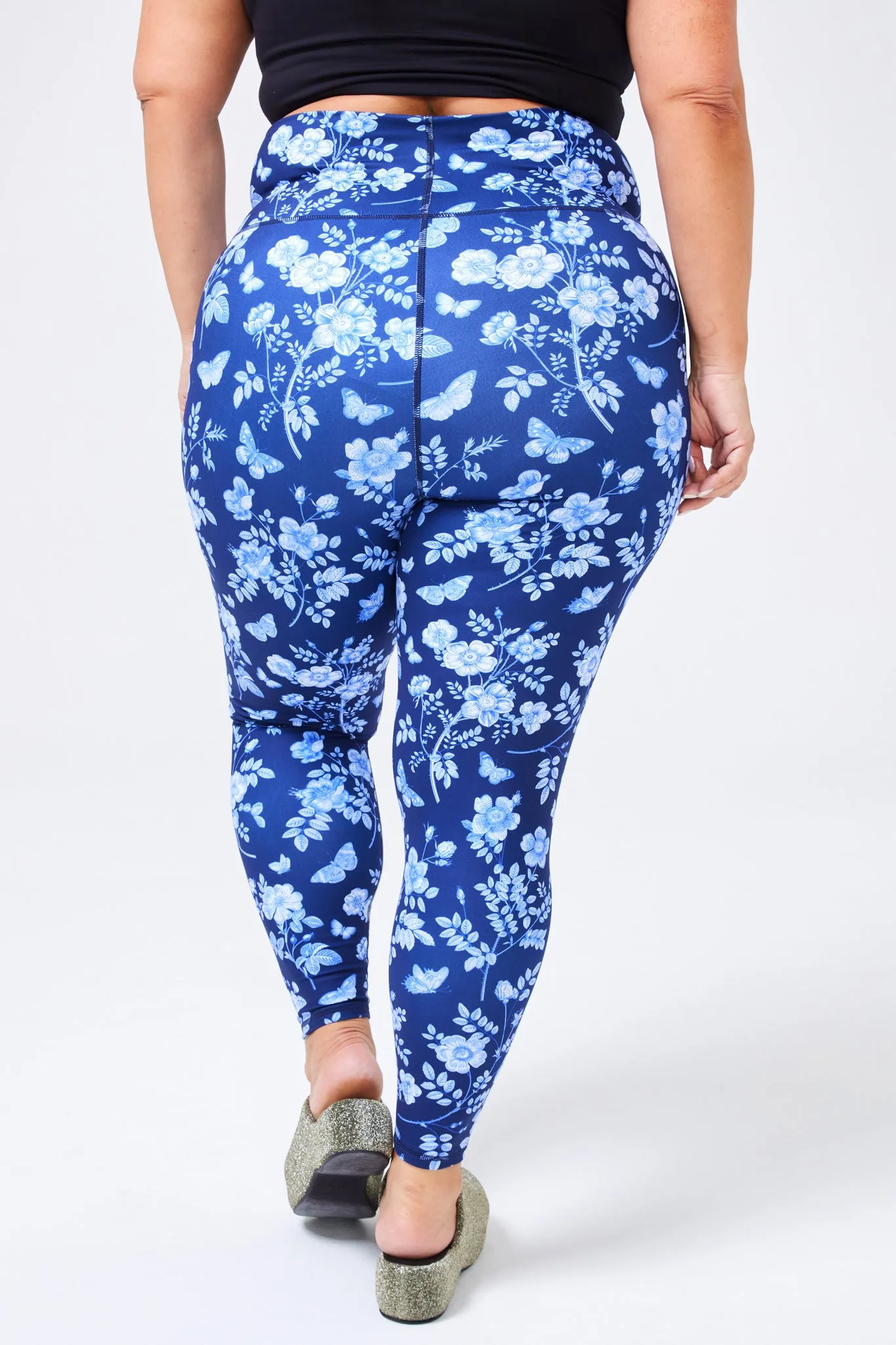 TLC Printed Leggings in Navy Fine China