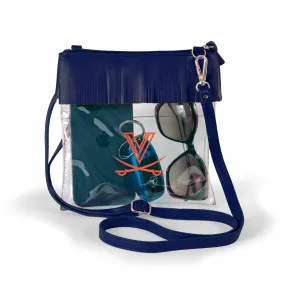 Virginia Cavaliers Women's Navy Judyann Clear Crossbody with Fringe