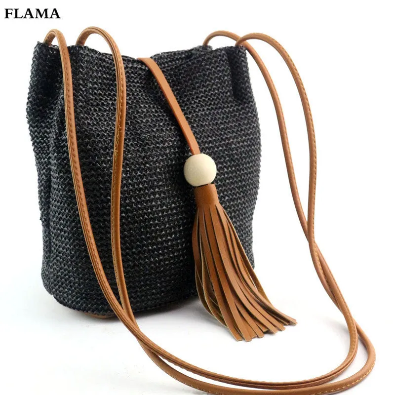 women's hbags Linen Tassel crossbody Shoulder Bag Large Tote Ladies women messenger bags bolsa mujer