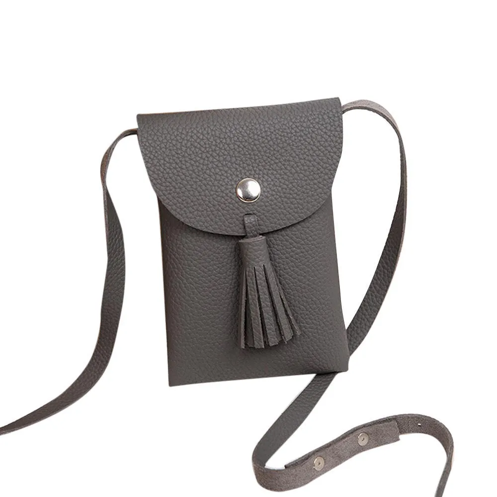 women's hbags Mini Tassel Leather Zero Purse for girls women messenger bags ladies crossbody Shoulder bag