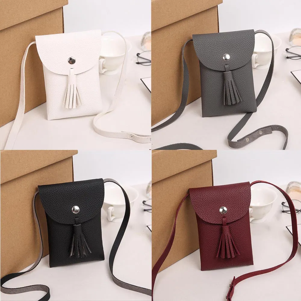 women's hbags Mini Tassel Leather Zero Purse for girls women messenger bags ladies crossbody Shoulder bag