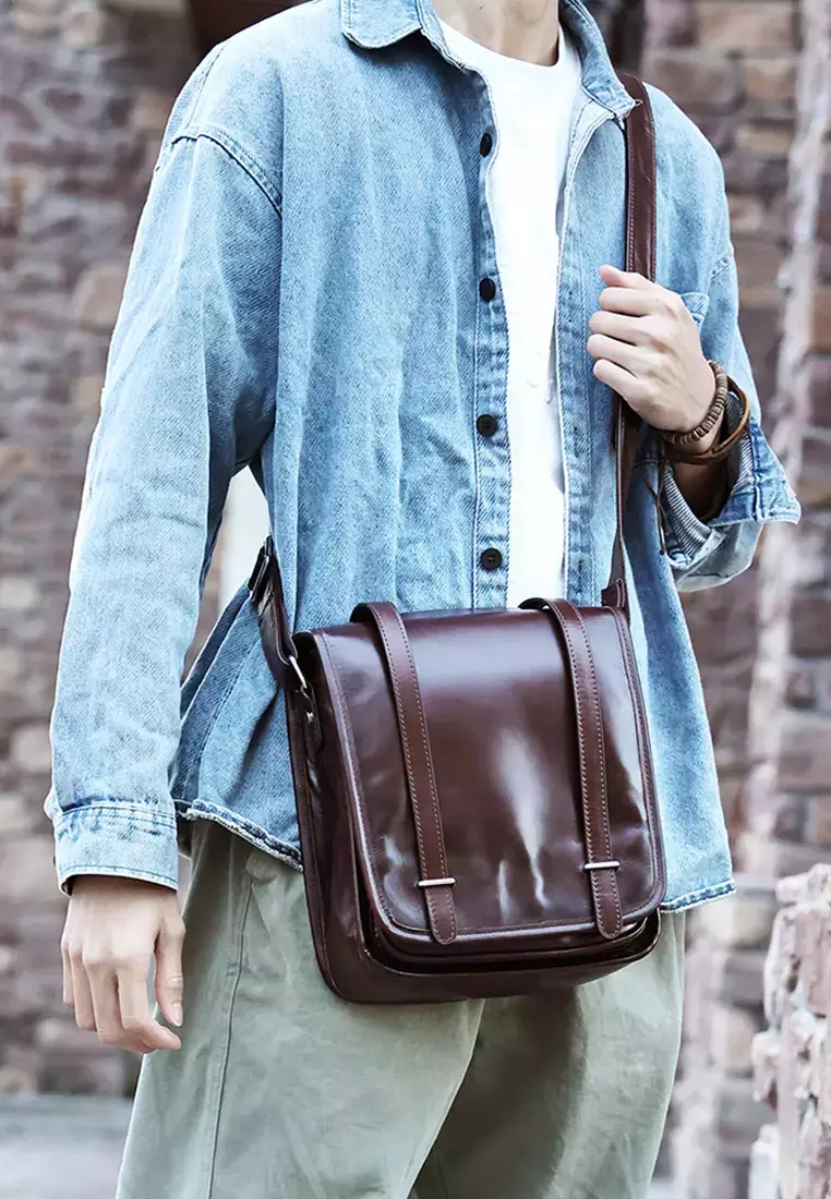 XAFITI Waxed Cowhide Messenger Bags