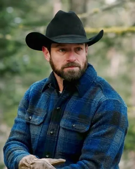 Yellowstone Ian Bohen Blue Flannel Jacket | William Jacket