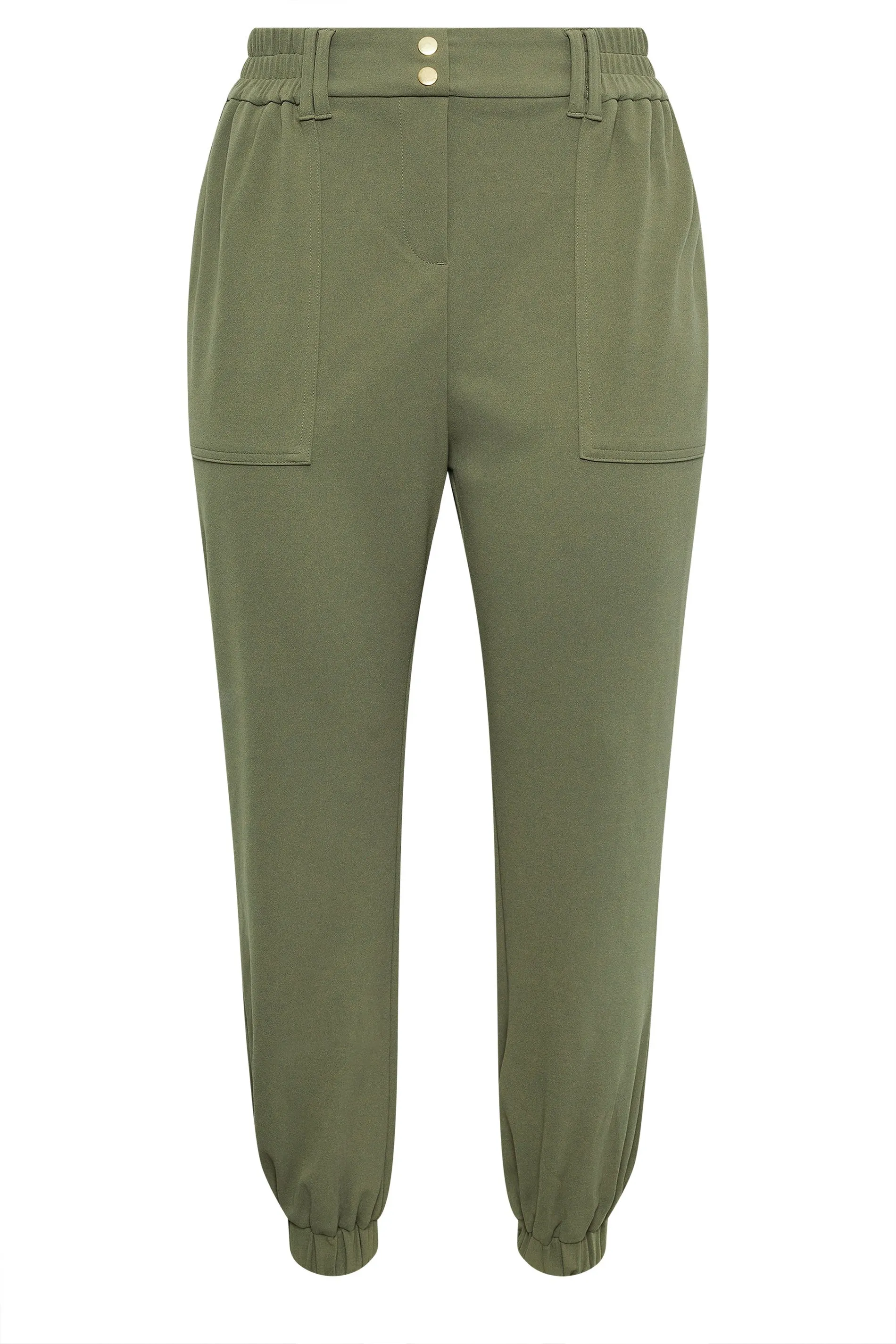 YOURS Curve Khaki Green Scuba Cuffed Cargo Joggers