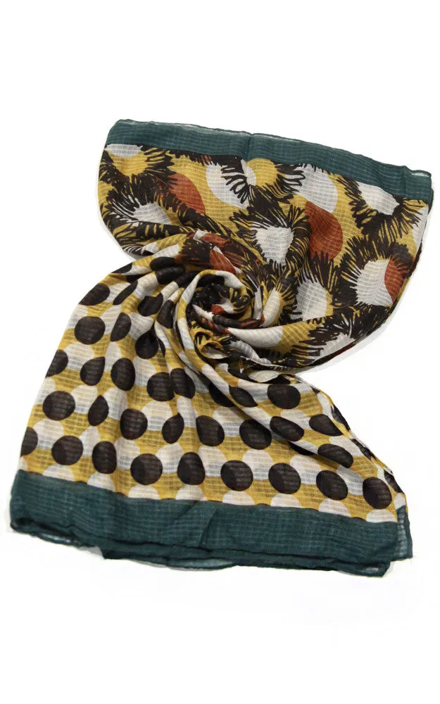 ZF1505 Yellow Flower Pattern Scarf